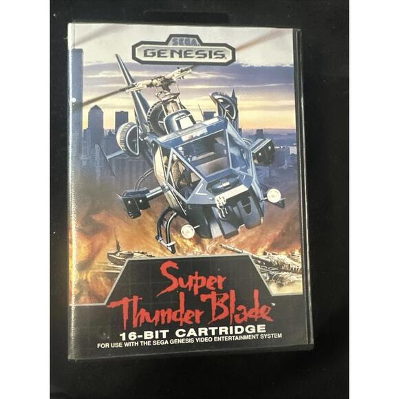 Super Thunder Blade (Sega Genesis, 1989) Authentic CIB w/ Manual - Picture 1 of 4